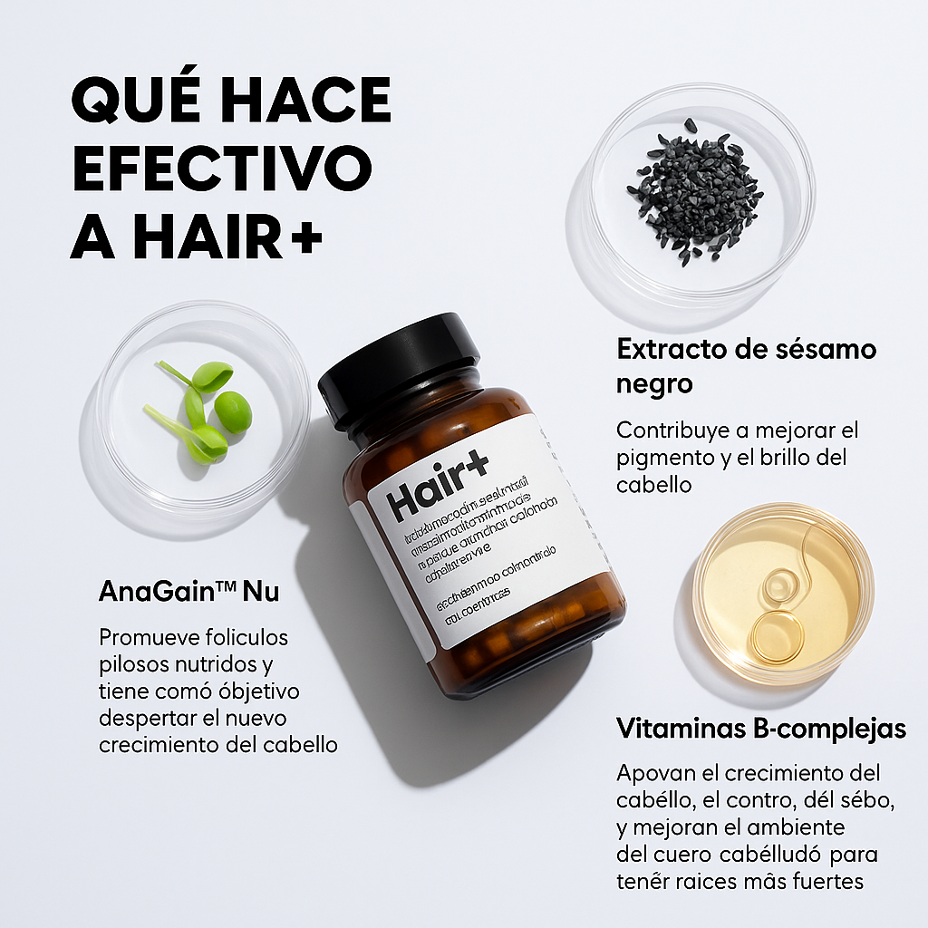 HAIR PLUS REPARADOR CAPILAR PROFUNDO Y CANAS X 60 CAP